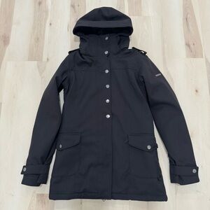 EUC Roxy Snowboard Coat Women's Juniors Large Black Hood Waterproof Winter